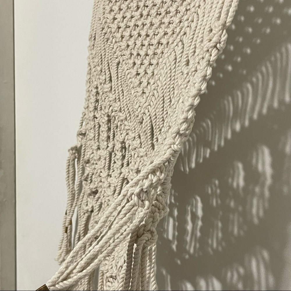 Nu macrame ivory wall hanging boho cottage core decor - Picture 7 of 7